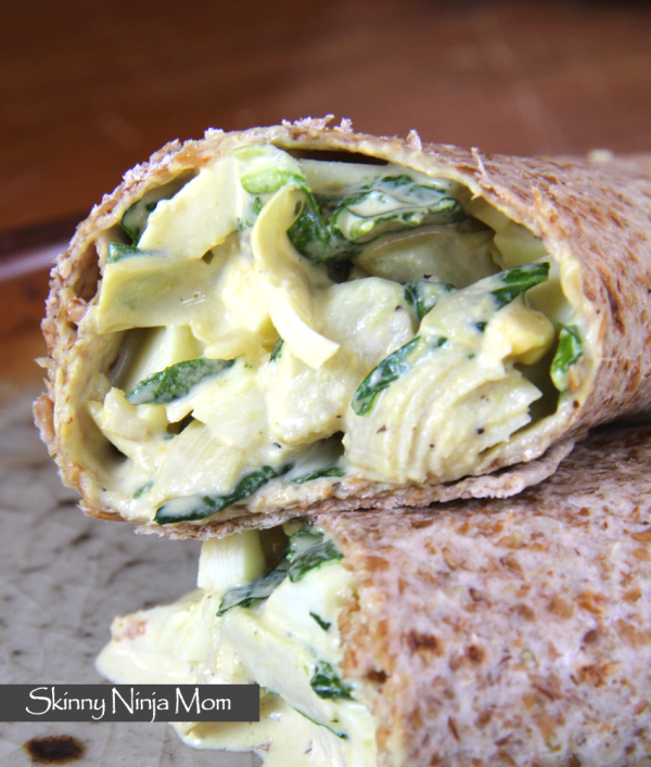 Spinach-Artichoke Egg Salad Wrap