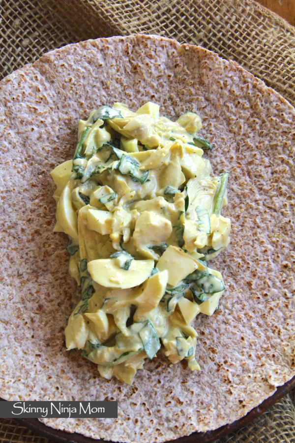 Spinach-Artichoke Egg Salad Wrap
