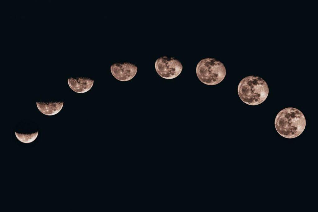 Recurring Shapes Of The Moon Illuminated By The Sun