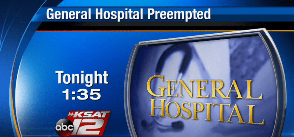 General Hospital Preempted Today
